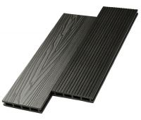 Террасная доска ДПК двусторонняя New 3D тиснение + вельвет Графит Террасная доска ДПК двусторонняя New 3D тиснение + вельвет Графит